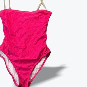 St John Swim One Piece Swimsuit Monogram Pink Underwire Luxury Designer Womens 6